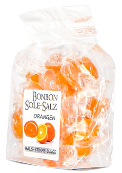 SALZBONBONS AUS HIMALAYA-KRISTALLSALZ-SOLE - ORANGE 100g