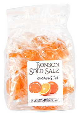 SALZBONBONS AUS HIMALAYA-KRISTALLSALZ-SOLE - ORANGE 100g