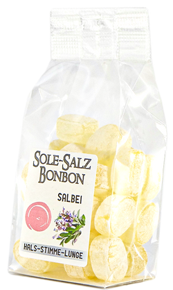 KRISTALL SALINENBONBONS AUS NATURSOLE - SALBEI  100g