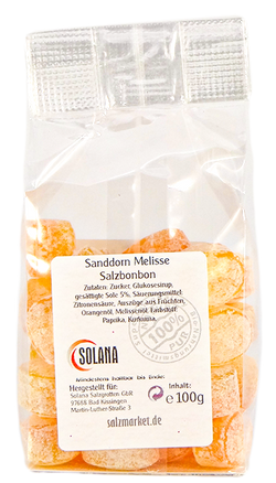 KRISTALL SALINENBONBONS AUS NATURSOLE - SANDDORN MELISSE   100g