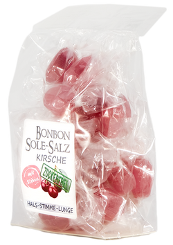 ZUCKERFREIE SALZBONBONS MIT ROSA-KRISTALLSALZ-SOLE - KIRSCHE  100g