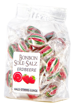 SALZBONBONS AUS HIMALAYA-KRISTALLSALZ-SOLE - ERDBEERE  100g