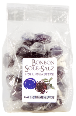 SALZBONBONS AUS HIMALAYA-KRISTALLSALZ-SOLE - Holunderbeere   100g