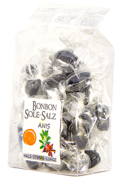 SALZBONBONS AUS HIMALAYA-KRISTALLSALZ-SOLE - ANIS   100g